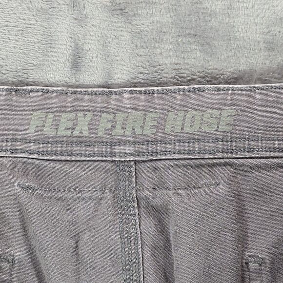 Duluth Flex Fire Hose Pants Mens 44x30 Gray Canvas Outdoor Relaxed Workwear - Picture 6 of 10